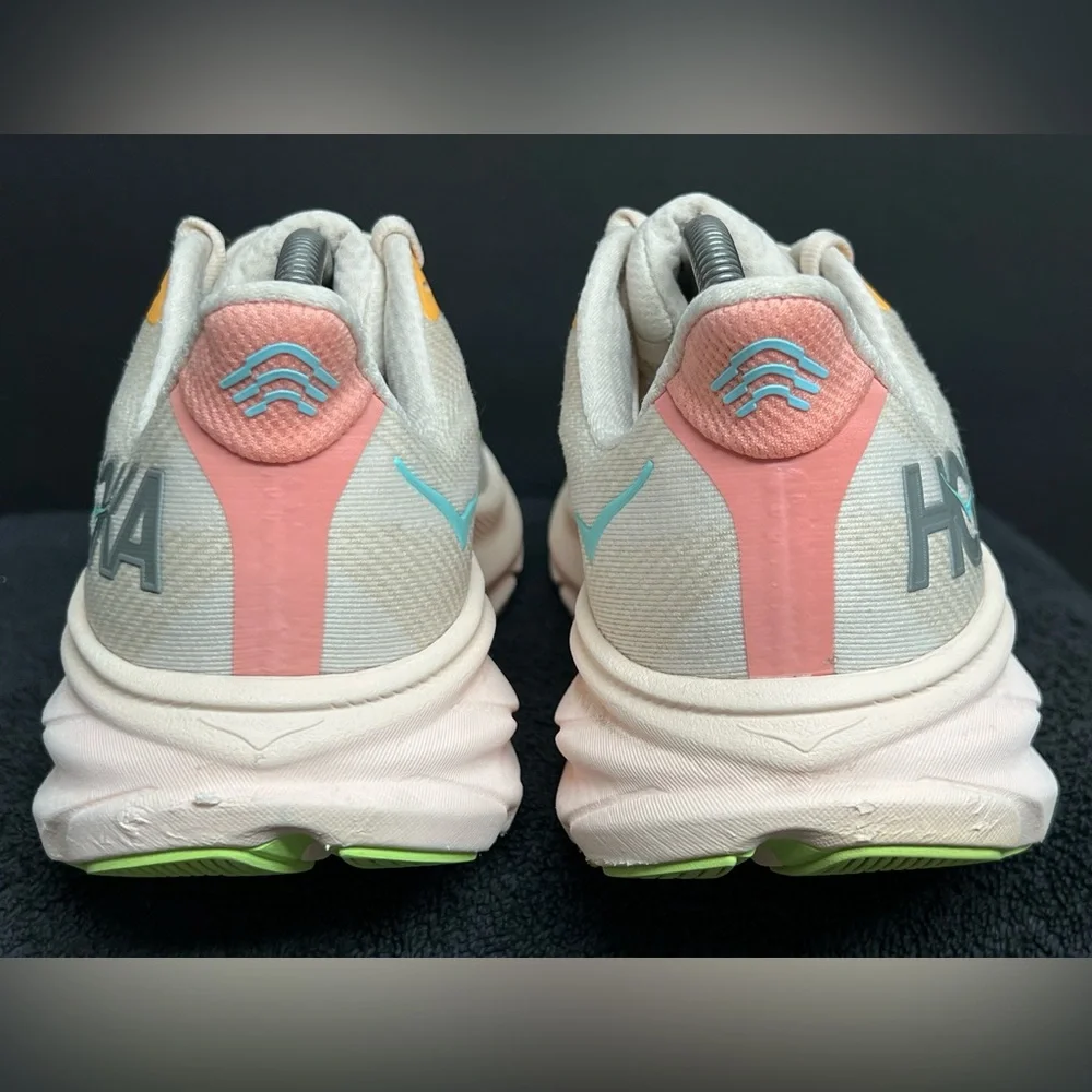 Hoka Women's Clifton 9 Lace Up Athletic Shoes Vanilla/Astral SIZE 10 D WIDE - Picture 7 of 12